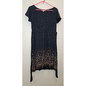Fat face womens size 10 shift dress navy blue floral stretch midi
